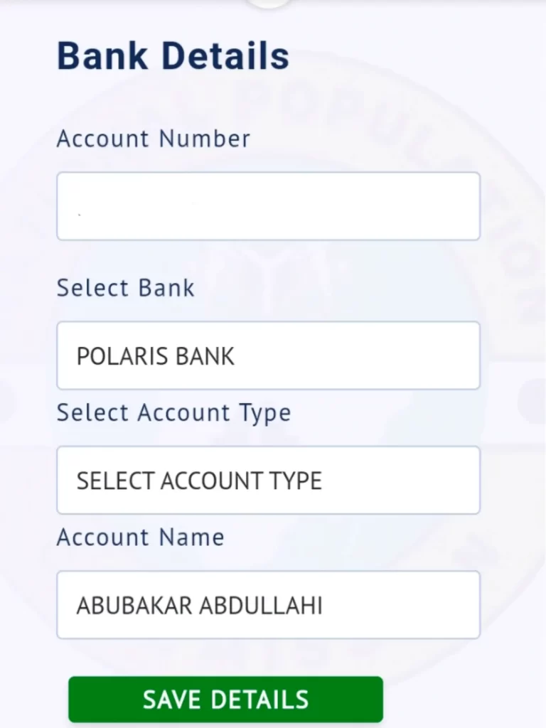 NPC bank details