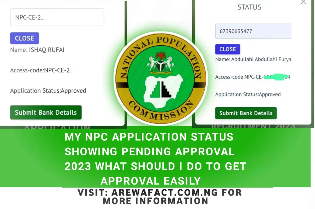 npc application status showing pending approval