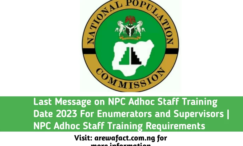 NPC Adhoc Staff Training Date