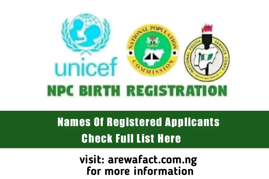 NPC Birth Registration Recruitment 2023 Released Names Of Registered