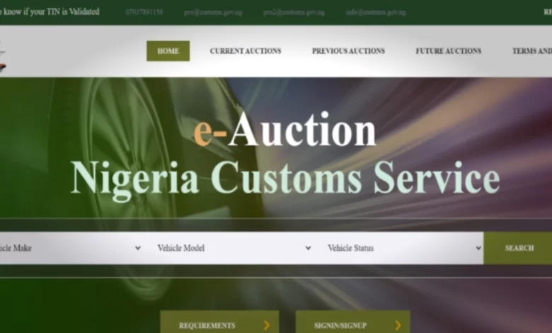 Customs E-auction Website