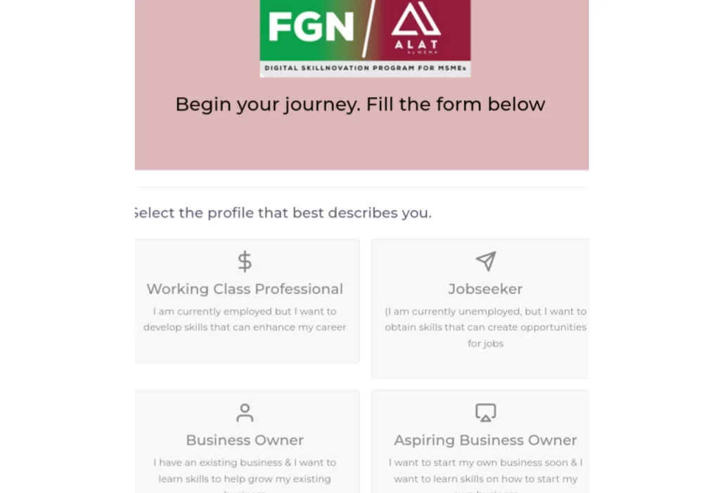 FGN-ALAT Digital Skillnovation Program Registration